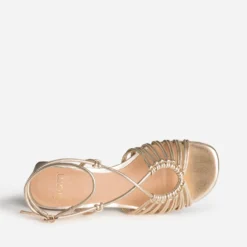 Sandale dorée multi brides