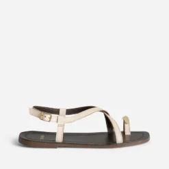 Sandale en cuir écru