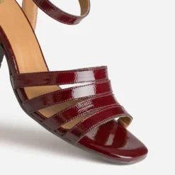 Sandale ERAM FLEX bordeaux cuir verni à talon
