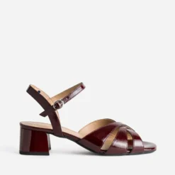 Sandale ERAM FLEX bordeaux cuir verni