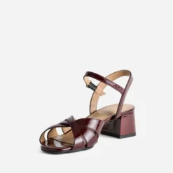 Sandale ERAM FLEX bordeaux cuir verni