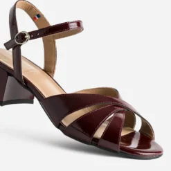Sandale ERAM FLEX bordeaux cuir verni