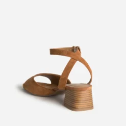 Sandale ERAM FLEX cognac cuir velours
