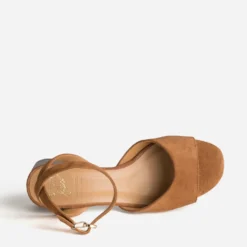 Sandale ERAM FLEX cognac cuir velours
