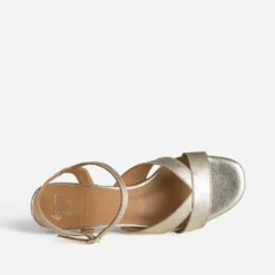 Sandale ERAM FLEX dorée cuir petit talon