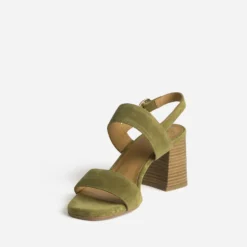Sandale ERAM FLEX kaki cuir velours