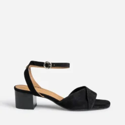 Sandale ERAM FLEX noire cuir velours