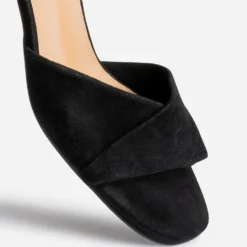 Sandale ERAM FLEX noire cuir velours