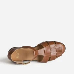 Sandale fisherman cognac cuir