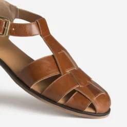 Sandale fisherman cognac cuir