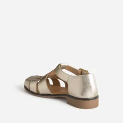 Sandale fisherman dorée cuir