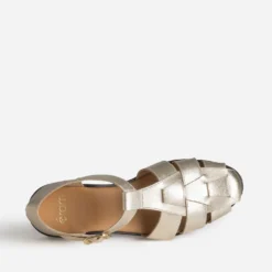 Sandale fisherman dorée cuir