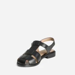 Sandale fisherman noire cuir