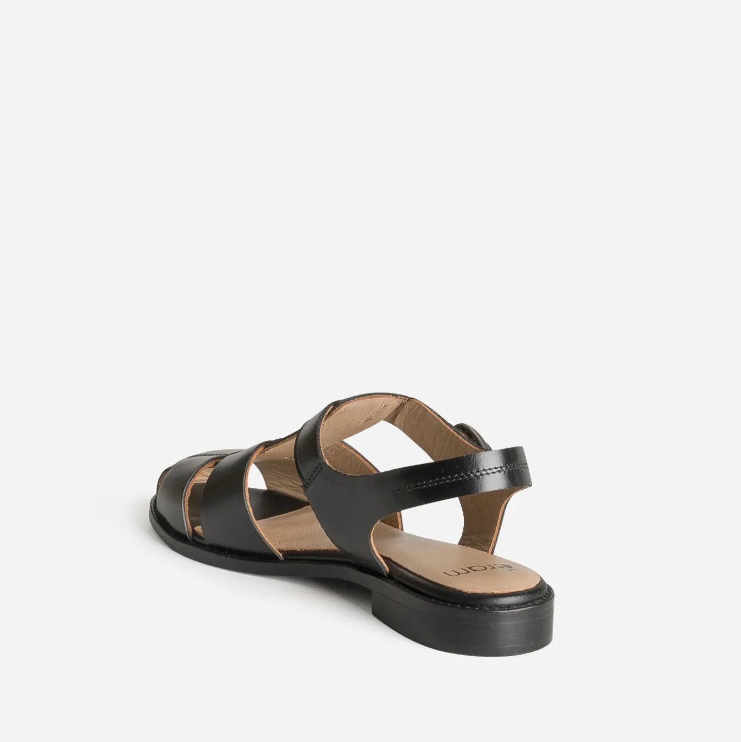 Sandale fisherman noire cuir