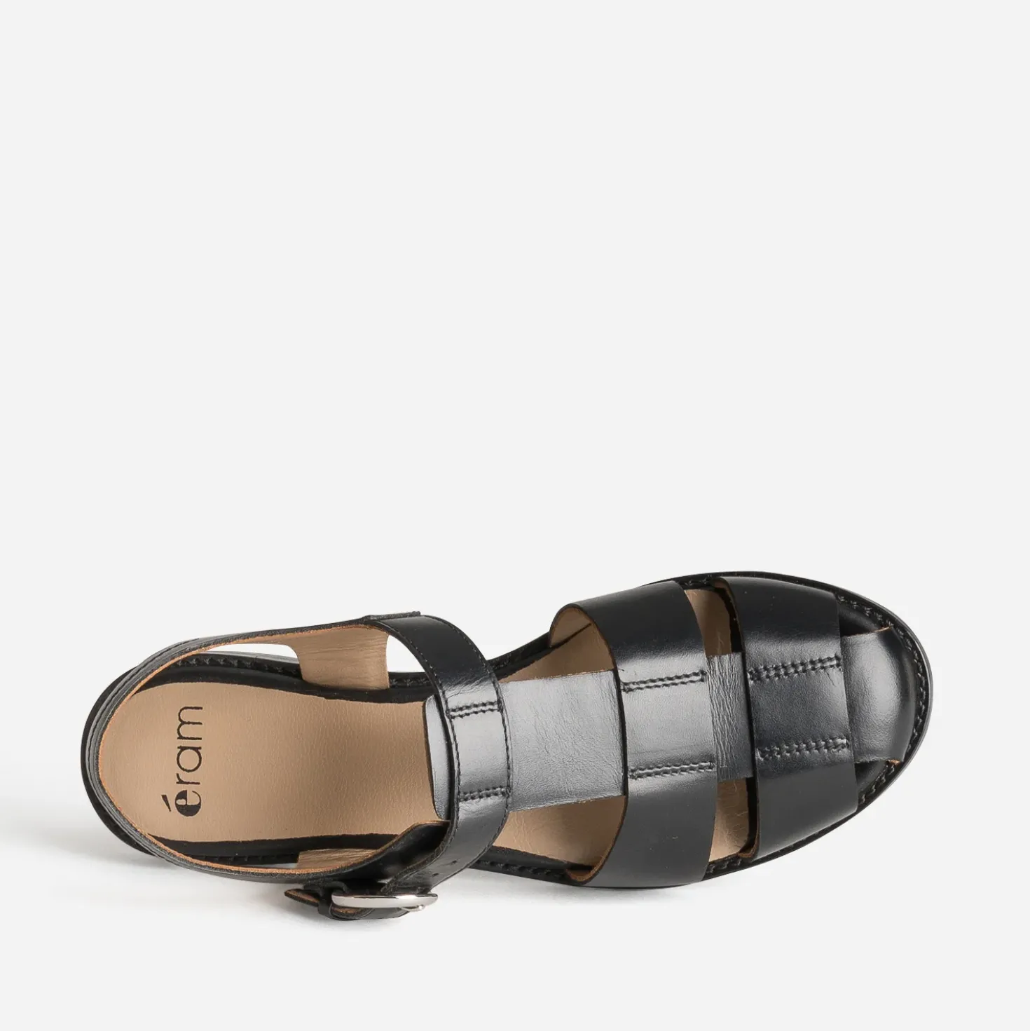 Sandale fisherman noire cuir