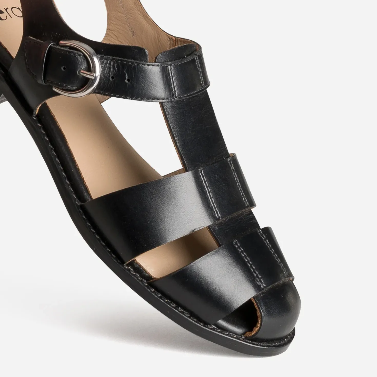Sandale fisherman noire cuir