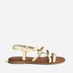 Sandale jaune cuir multi brides