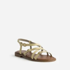 Sandale jaune cuir multi brides