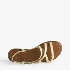 Sandale jaune cuir multi brides