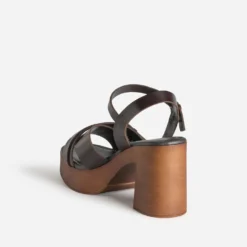 Sandale marron cuir à talon
