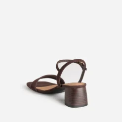 Sandale marron cuir velours