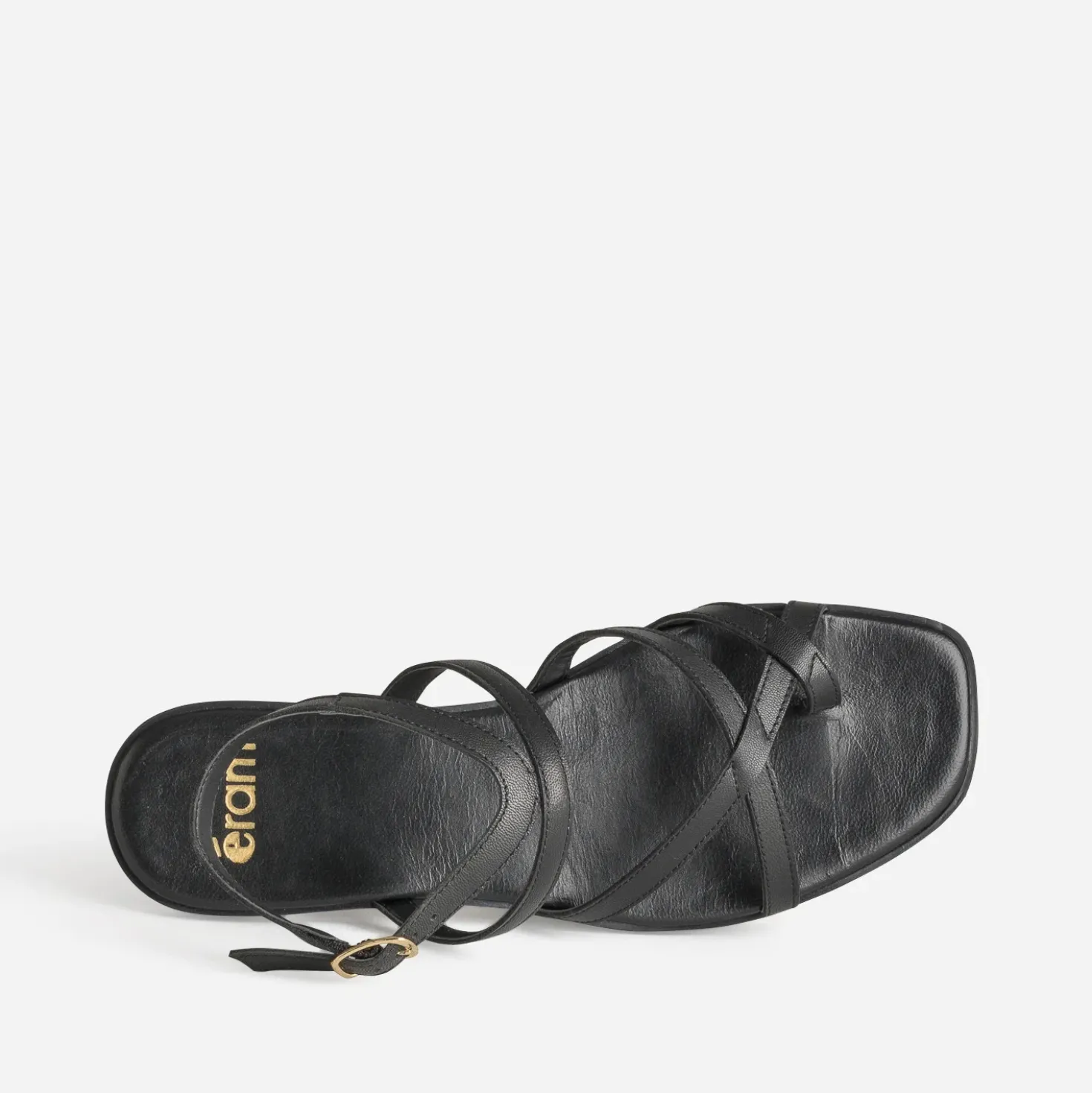 Sandale noire cuir entre-doigt