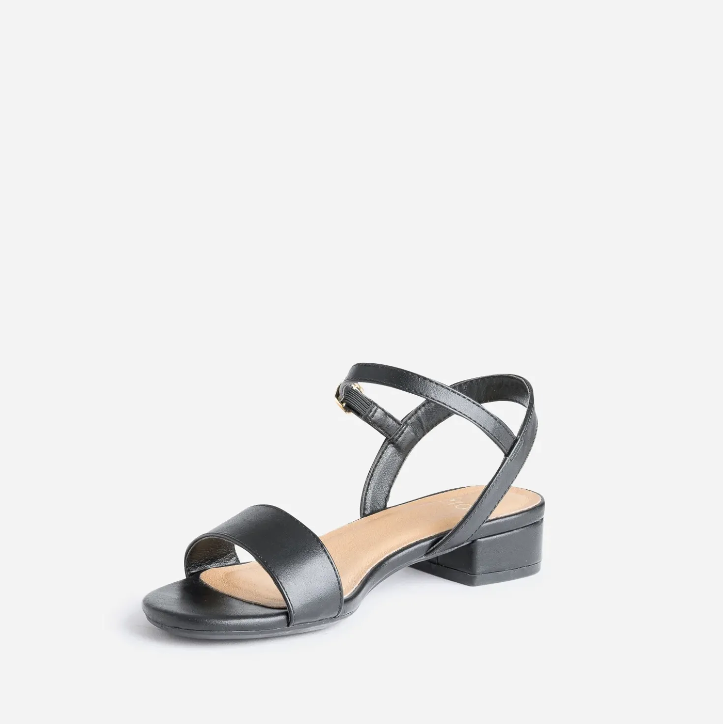 Sandale noire à petit talon