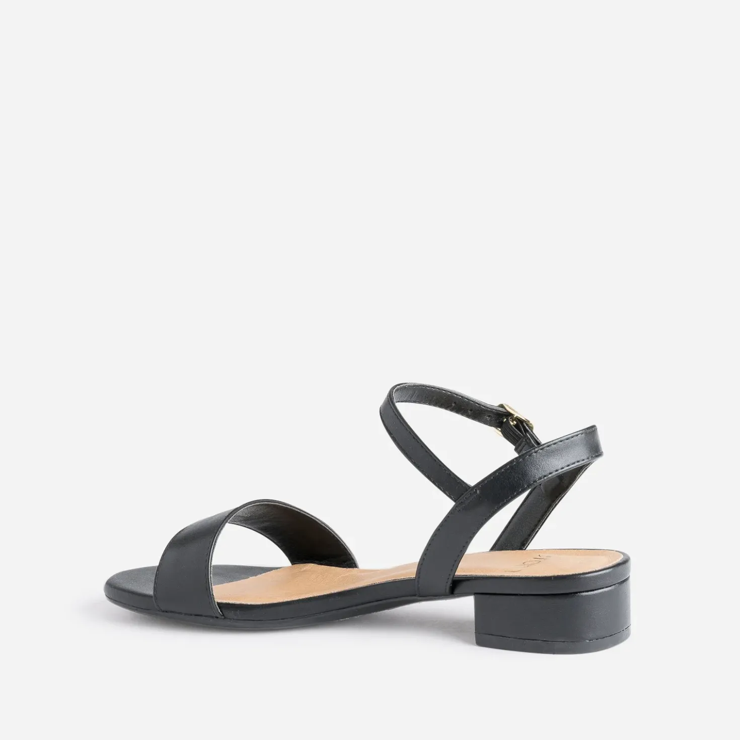 Sandale noire à petit talon