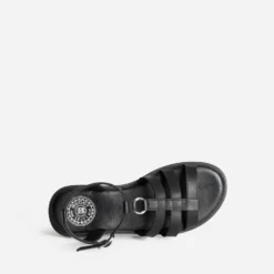 Sandale spartiate BUGGY noire en cuir