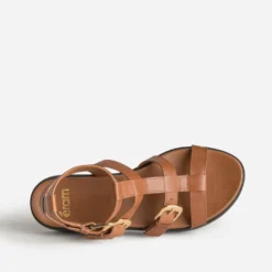 Sandale spartiate cognac cuir