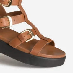 Sandale spartiate cognac cuir