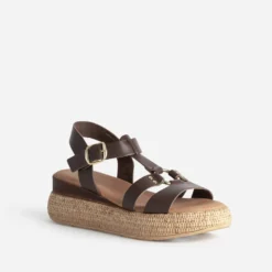 Sandale TEXTO marron cuir