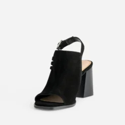 Sandale TEXTO noire cuir velours open-toe