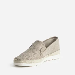 Slip-on beige en toile bi-matière