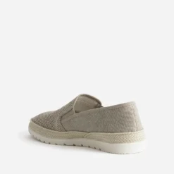 Slip-on beige en toile bi-matière