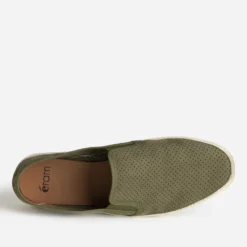 Slip-on kaki en toile perforée