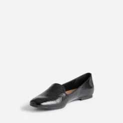 Slipper noir à motif effet python
