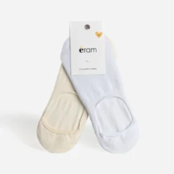 Socquettes invisibles beiges et blanches