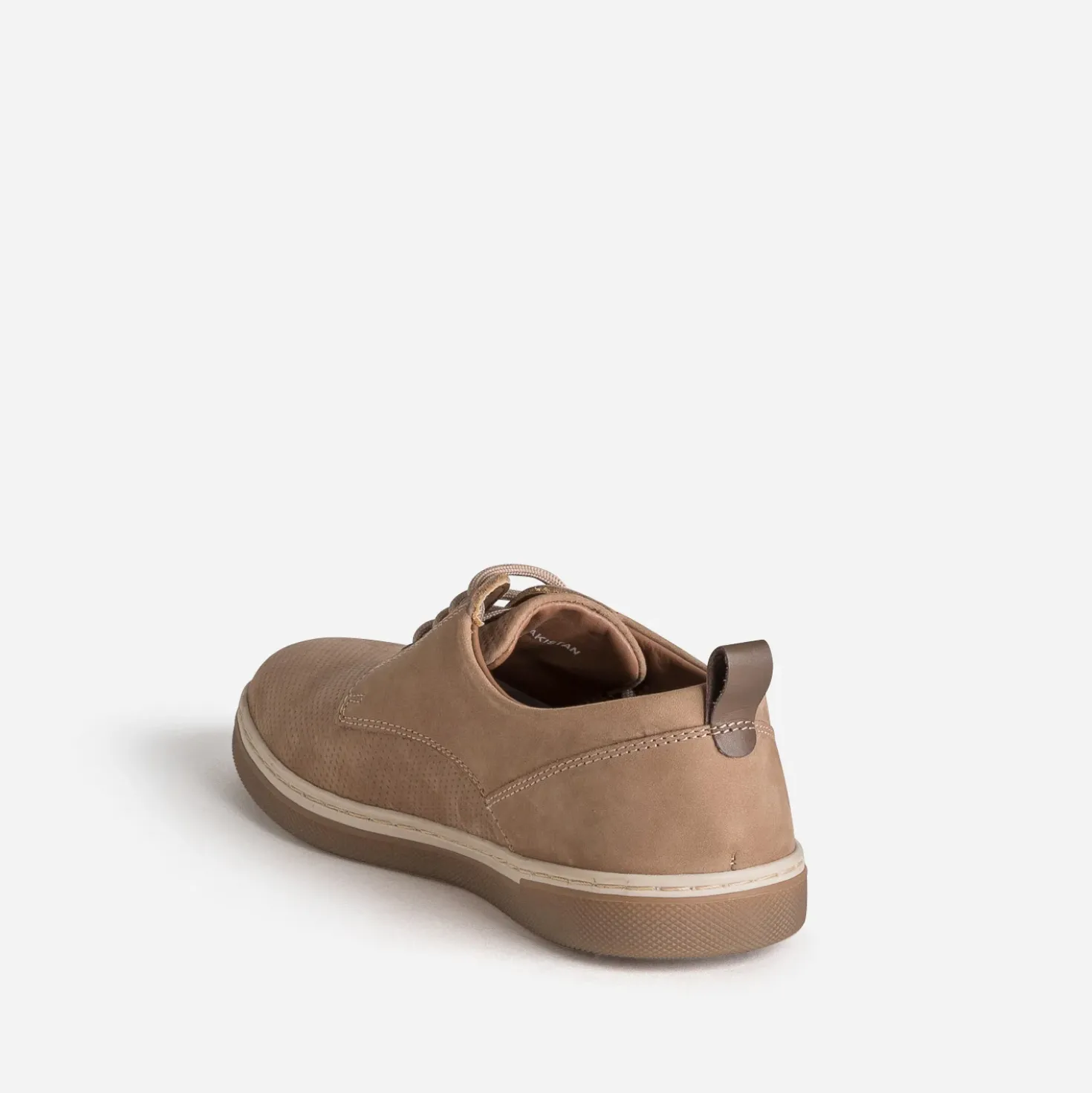 Tennis beige cuir velours embossé
