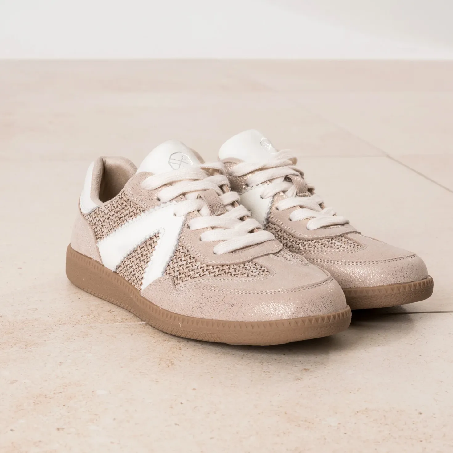 Tennis beige dorée bi-matière