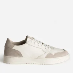Tennis beige et taupe cuir