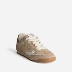 Tennis beige tressée bi-matière