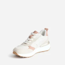 Tennis beige, vieux rose et taupe semelle amovible