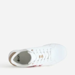 Tennis blanche broderies fleurs