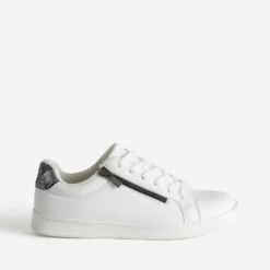 Tennis blanche contrefort marine irisé