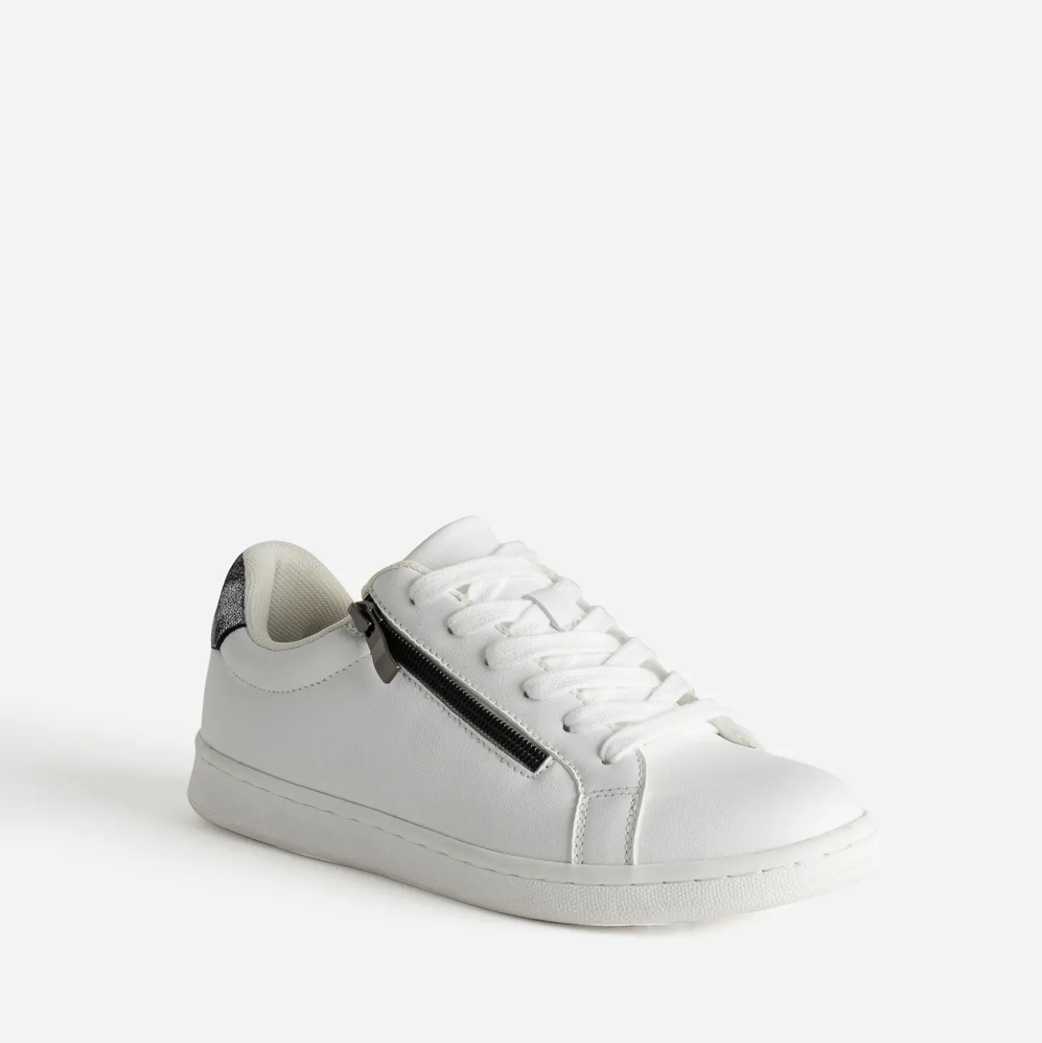 Tennis blanche contrefort marine irisé