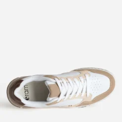 Tennis blanche détails beiges