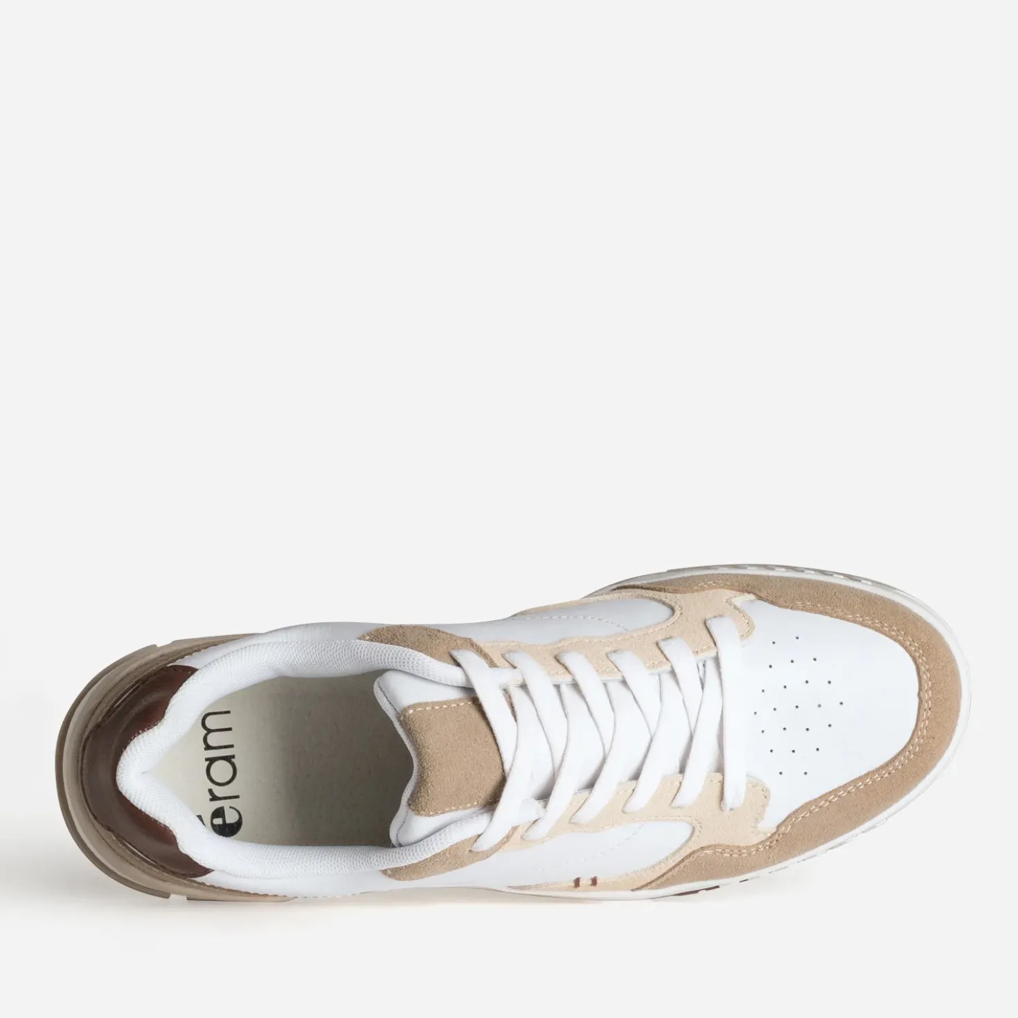 Tennis blanche détails beiges