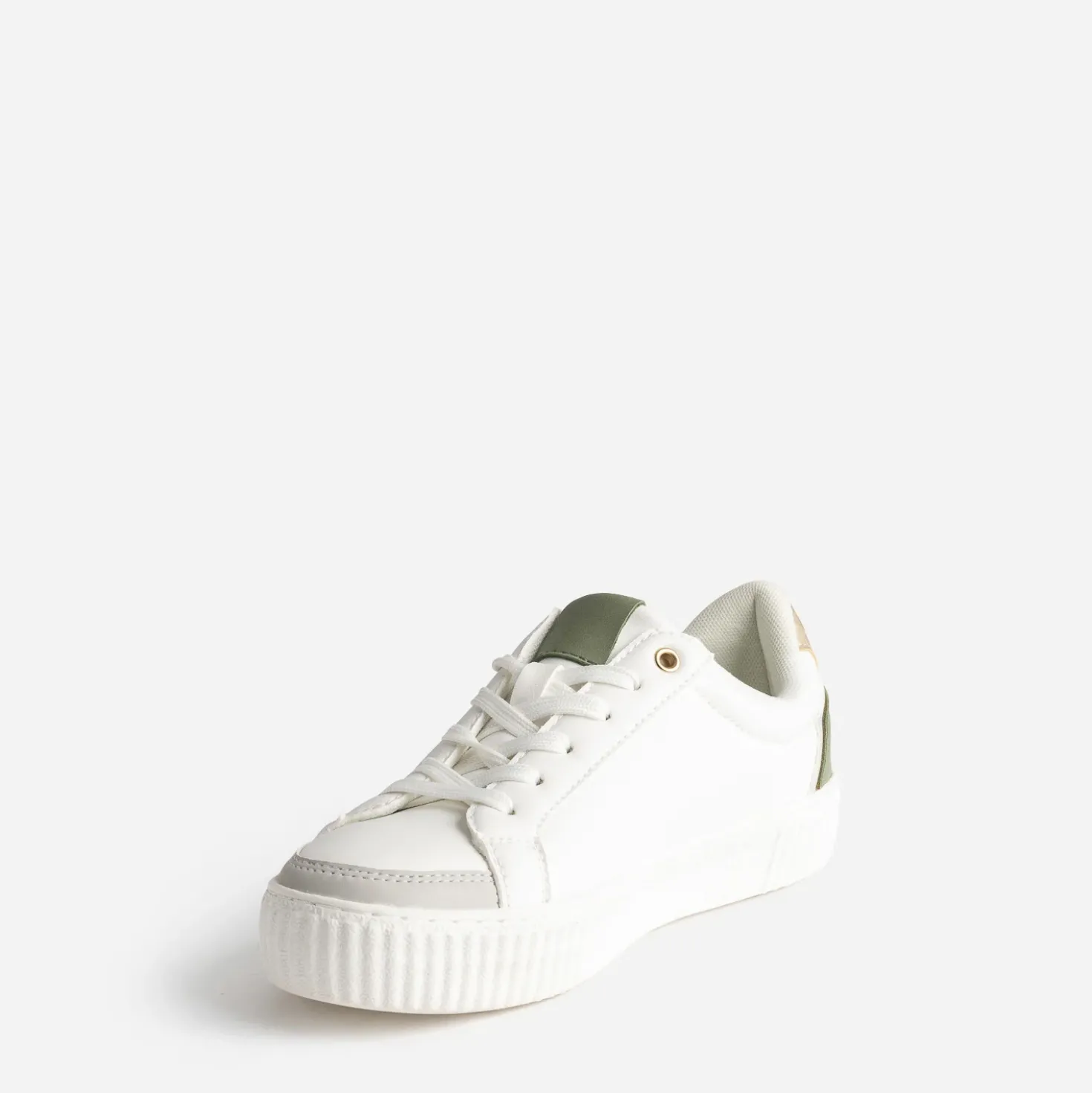 Tennis blanche détails vert