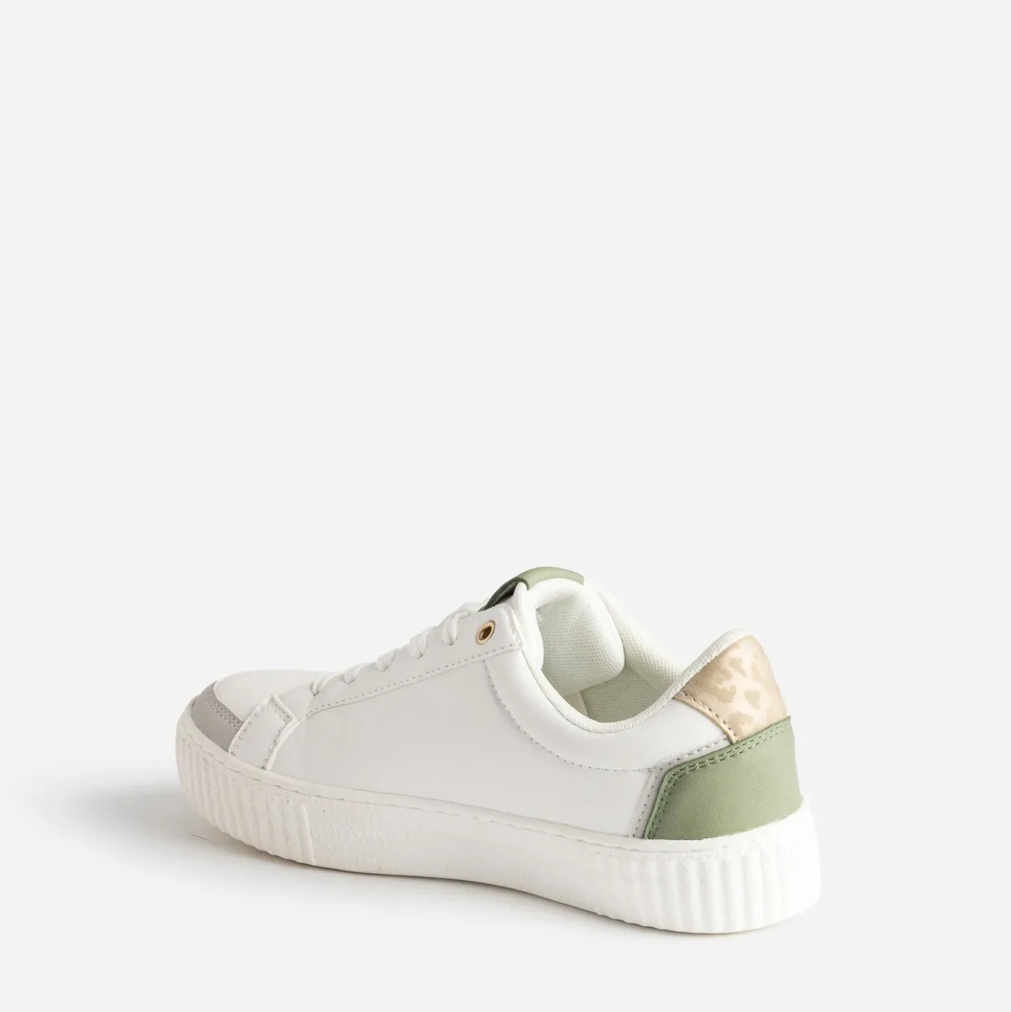 Tennis blanche détails vert